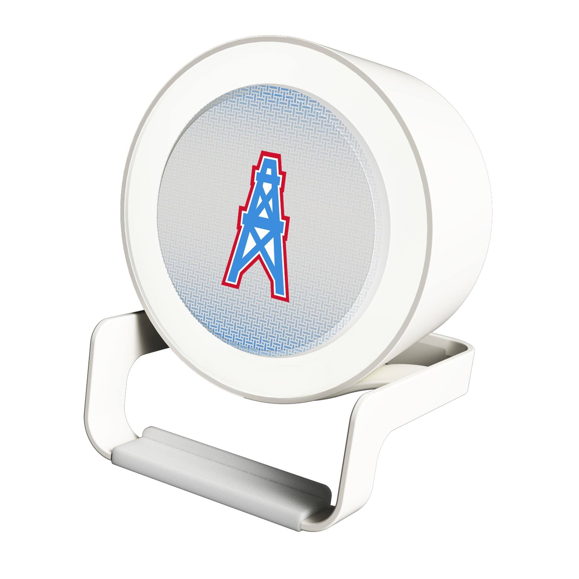Front. Keyscaper - Houston Oilers Linen Print Nightlight Charger & Bluetooth Speaker - White.