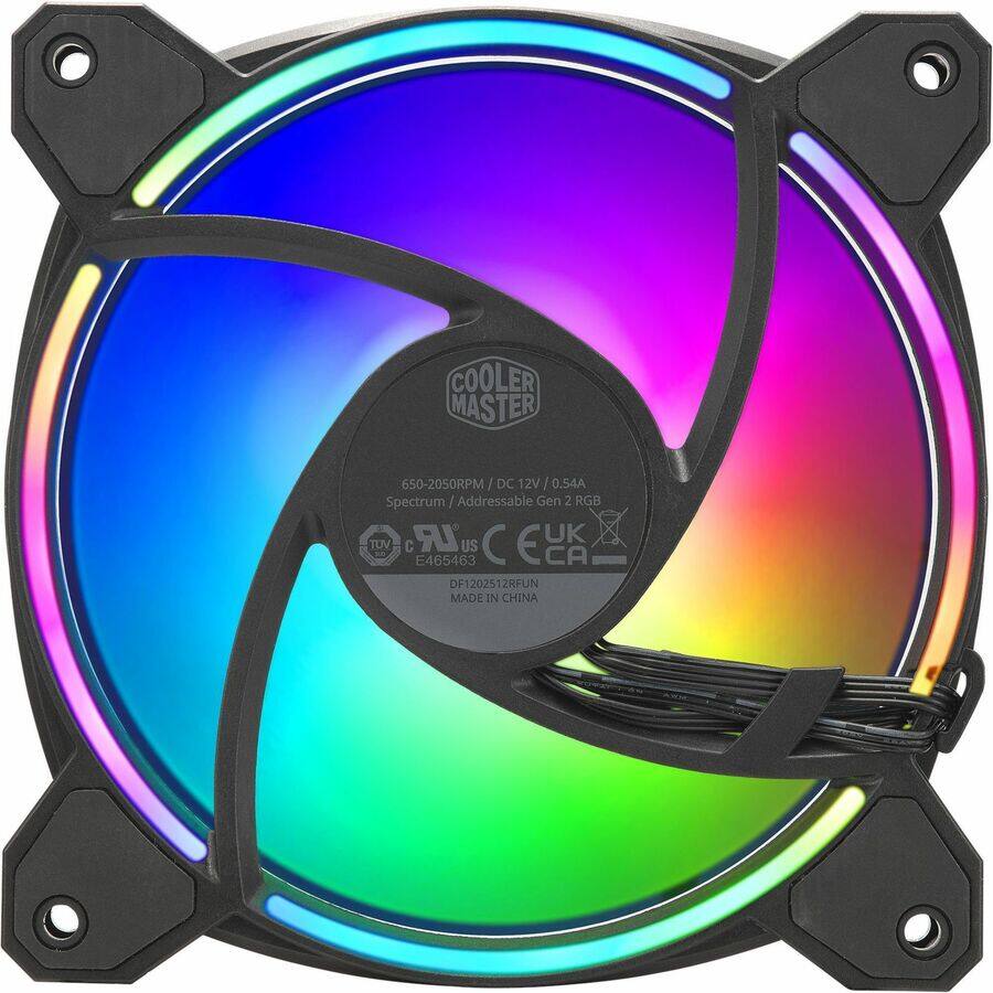 COOLER MASTER  
650-2050RPM / DC 12V / 0.54A  
Spectrum / Addressable Gen 2 RGB  
UK TUV C US C E U a CA E465463 DF1202512RFUN  
MADE IN CHINA