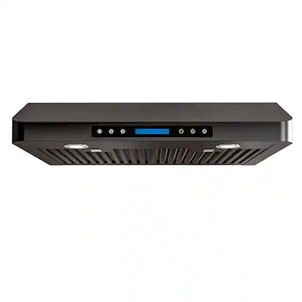 Front. Onefly - 30 inches - Ducted - Under Cabinet Range Hood - Black Stainless Steel.