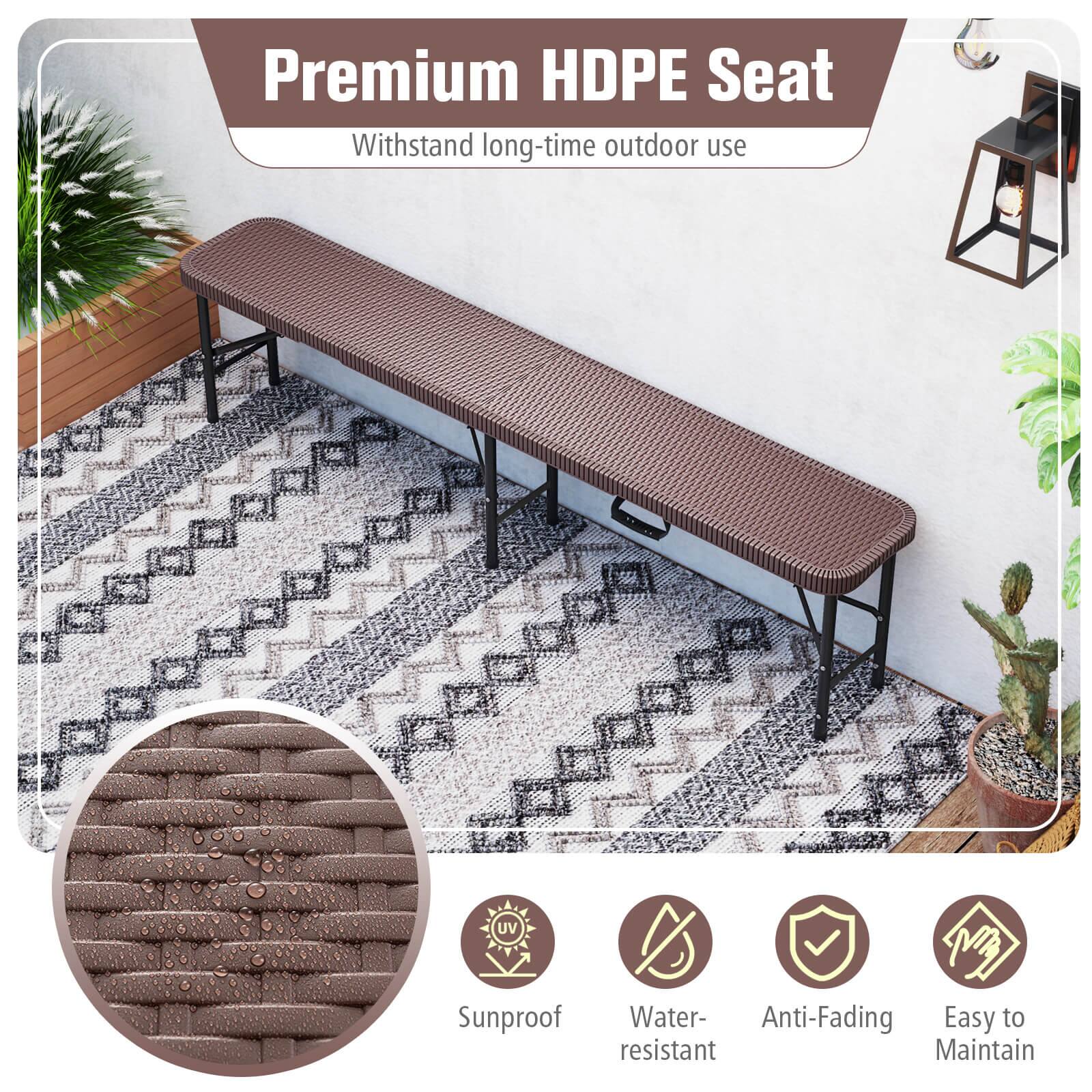 Premium HDPE Seat Withstand long-time outdoor use Sunproof Water-resistant Anti-Fading Easy to maintain