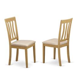 East West Furniture - AMAN3C 3 Piece Dining Table Set - 1 Wooden Dining Table and 2 Dining Chairs - Finish - Oak