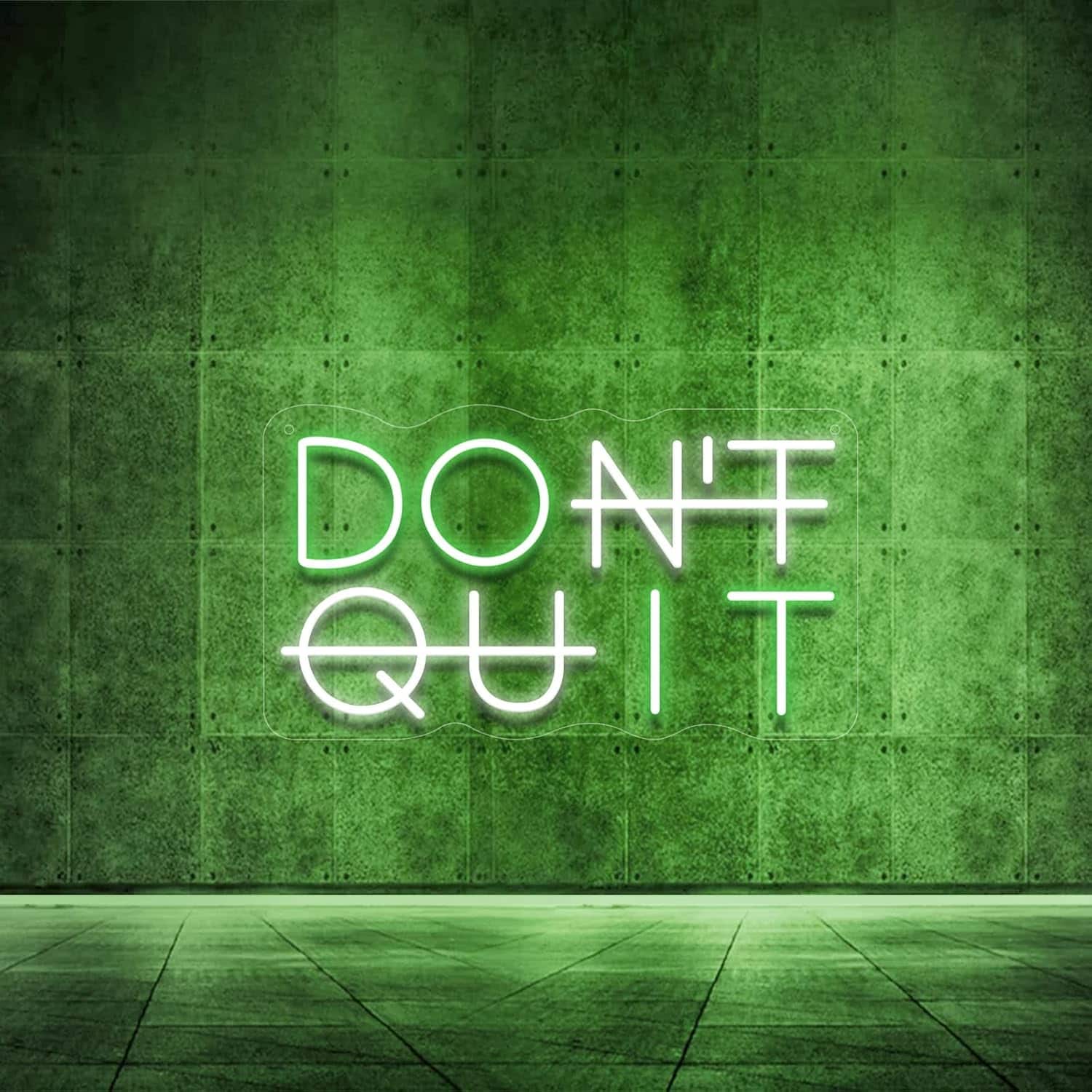 Auledio - Don't Quit LED Neon Sign for Wall Decor DO IT Neon Lights Party Decorations USB Powered Switch LED Neon Lights - Green&White