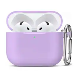 Entronix - AirPods 4th Generation Case - Soft-Touch Liquid Silicone Protection - Purple