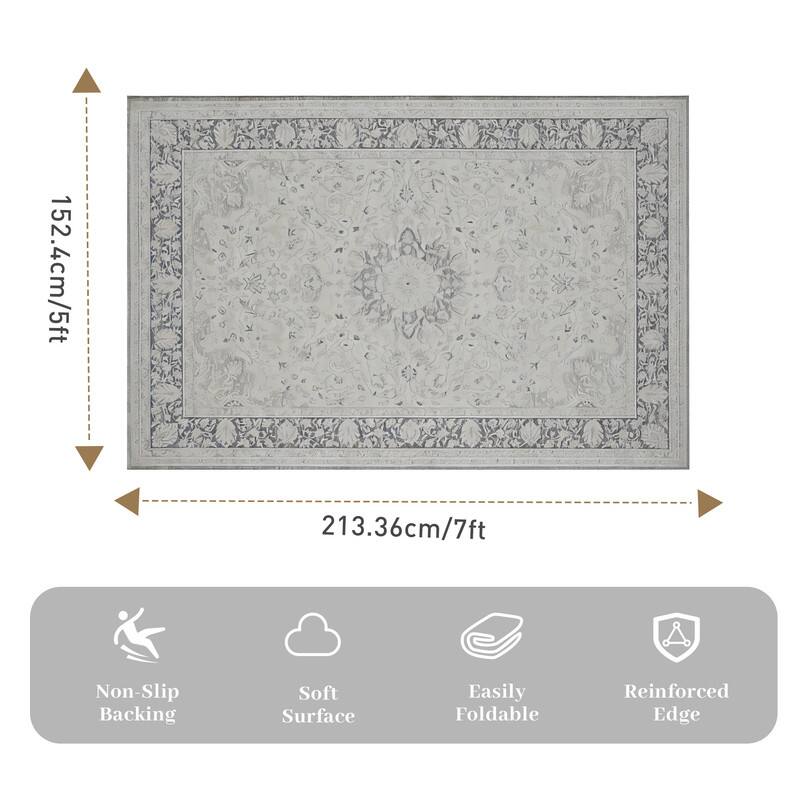 152.4cm/5ft  
213.36cm/7ft  

Non-Slip Backing  
Soft Surface  
Easily Foldable  
Reinforced Edge