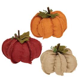 BreeBe - Medium Burlap Pumpkin 3 Asstd - Multi