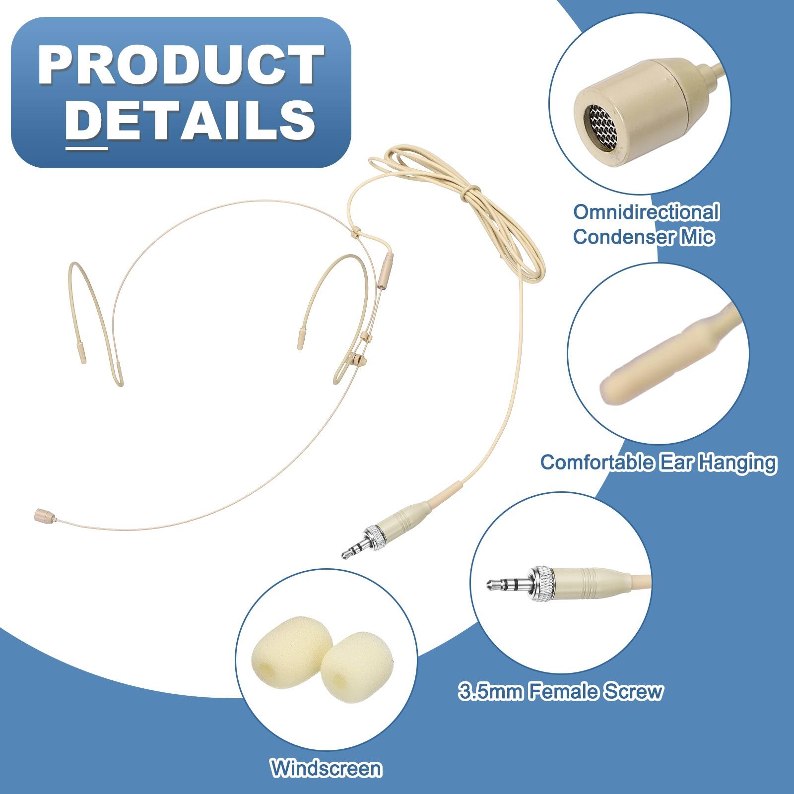 PRODUCT DETAILS  
- Omnidirectional Condenser Mic  
- Comfortable Ear Hanging  
- 3.5mm Female Screw  
- Windscreen