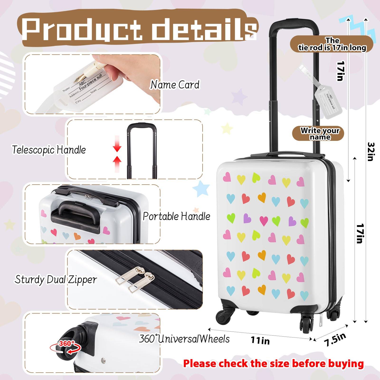 Product details

- Name Card
- Telescopic Handle
- Portable Handle
- Sturdy Dual Zipper
- 360° Universal Wheels

The tie rod is 17in long

Write your name

Please check the size before buying

Dimensions:
- Height: 32in
- Width: 17in
- Depth: 11in
- Wheels: 7.5in