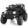 Front. Costway - Costway 12V Kids Ride On Truck Car w/ Remote Control MP3 Music LED Lights - Black.