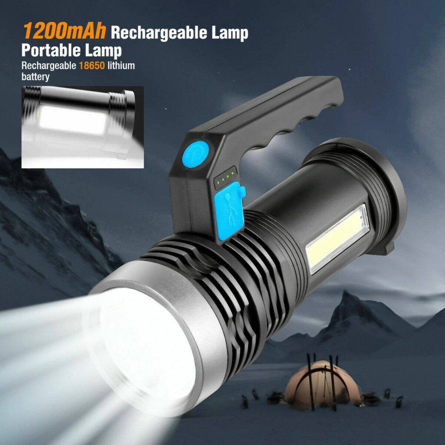1200mAh Rechargeable Lamp  
Portable Lamp  
Rechargeable 18650 lithium battery