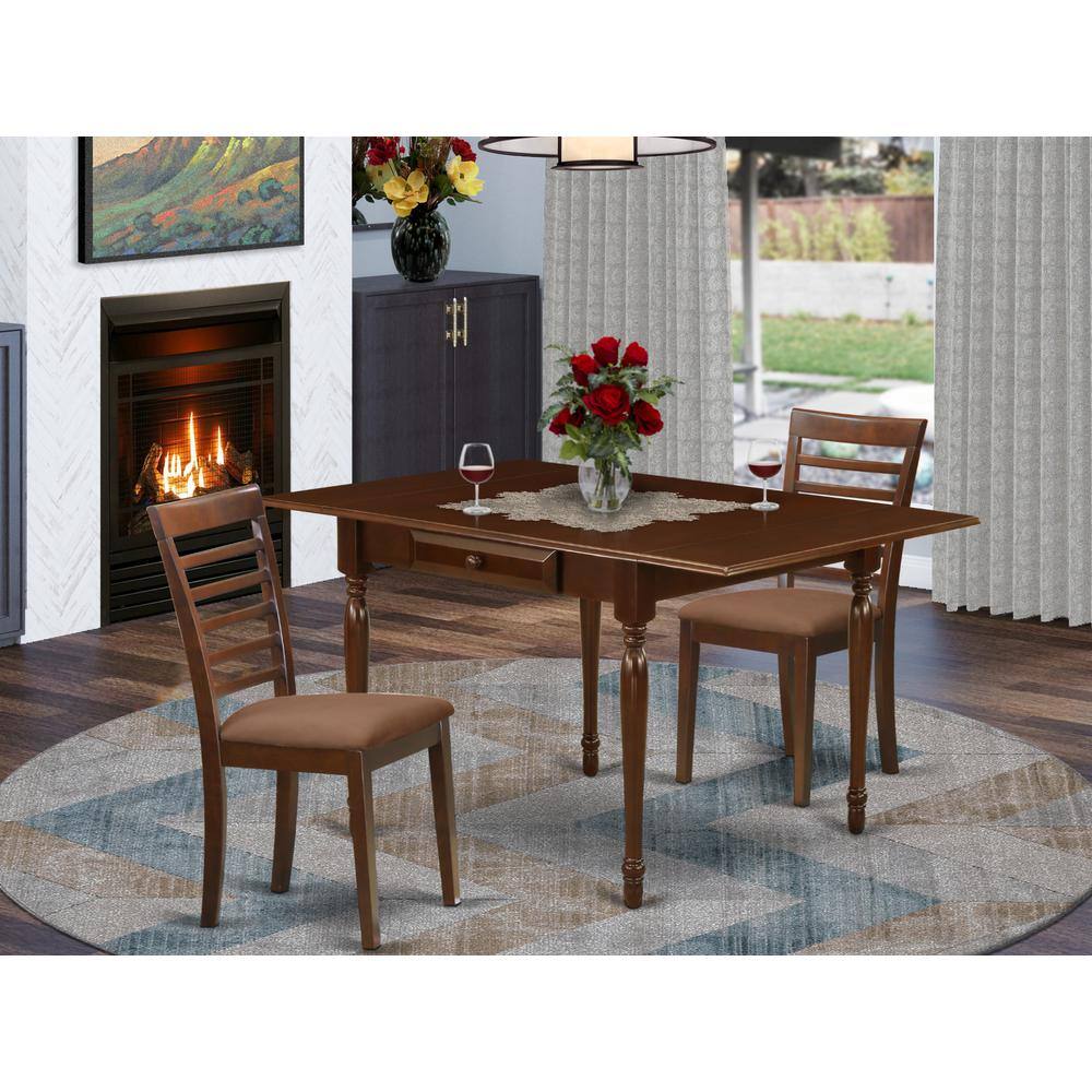 Angle. East West Furniture - Dining Room Set Mahogany - Brown.