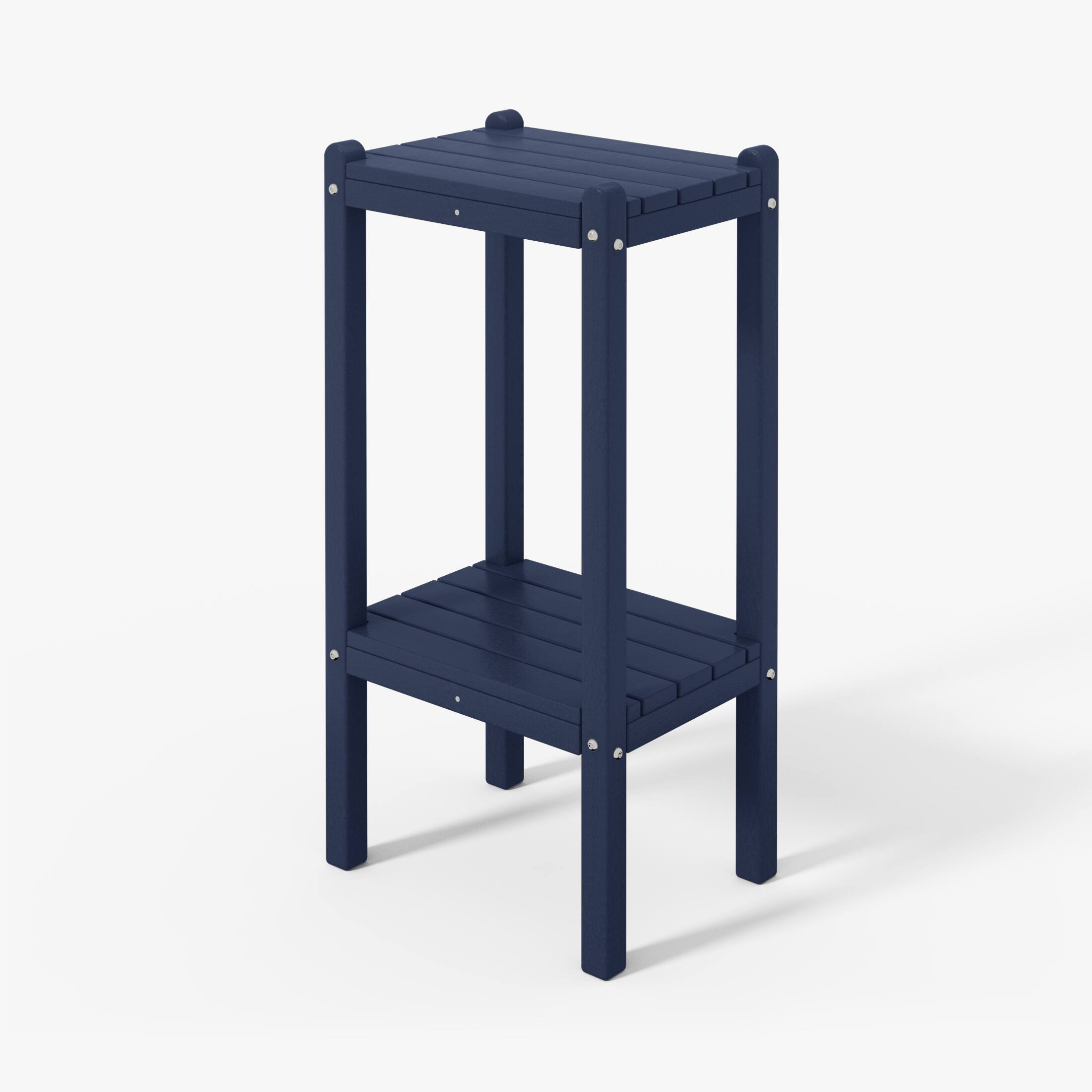 Alt View 1. WestinTrends - WestinTrends Malibu 36" Outdoor Adirondack HDPE 2-Tier Patio Side Table - Navy Blue.