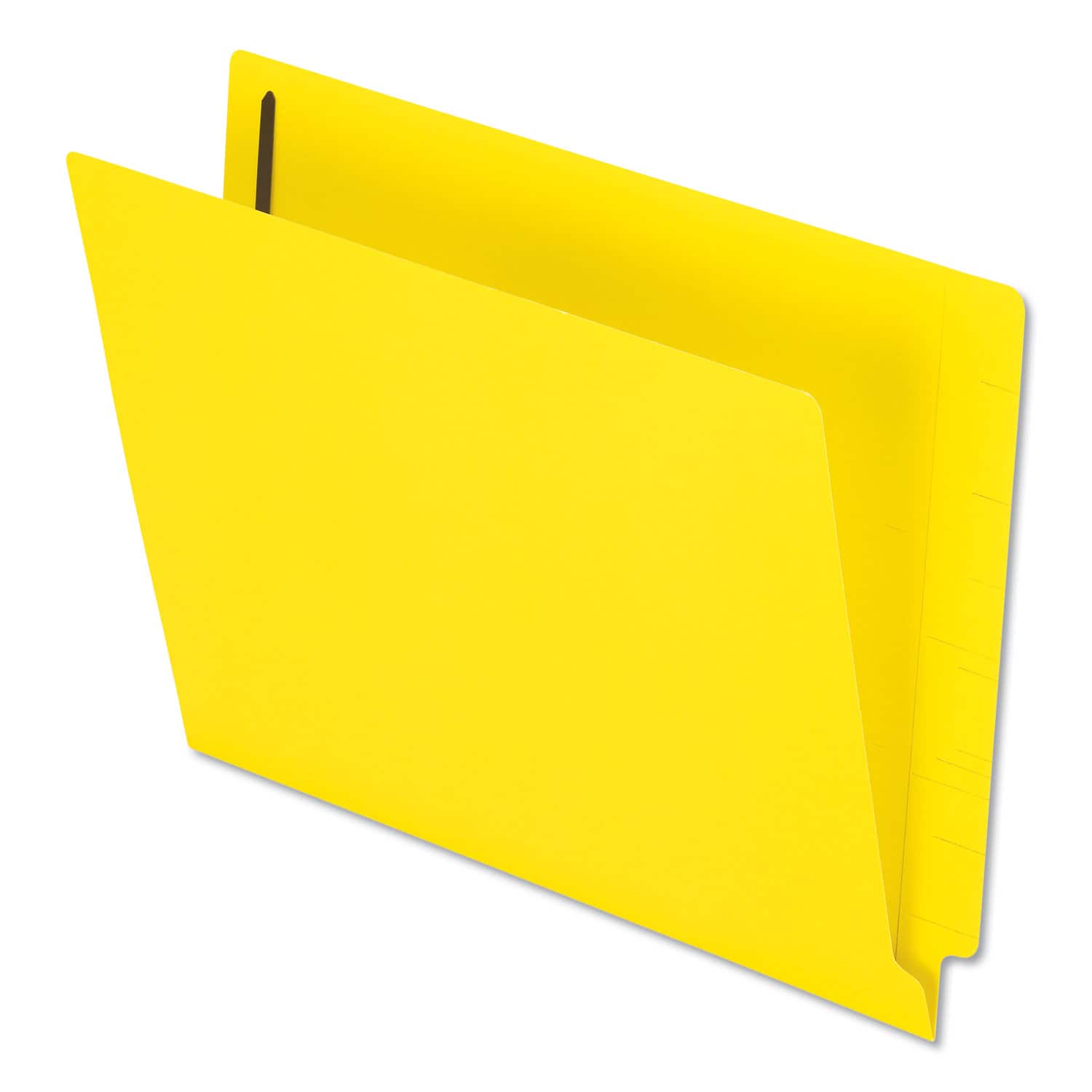 Tops Business Forms - Colored Reinforced End Tab Fastener Folders, 0.75" Expansion, 2 Fasteners, Letter Size, Yellow Exterior, 50/Box