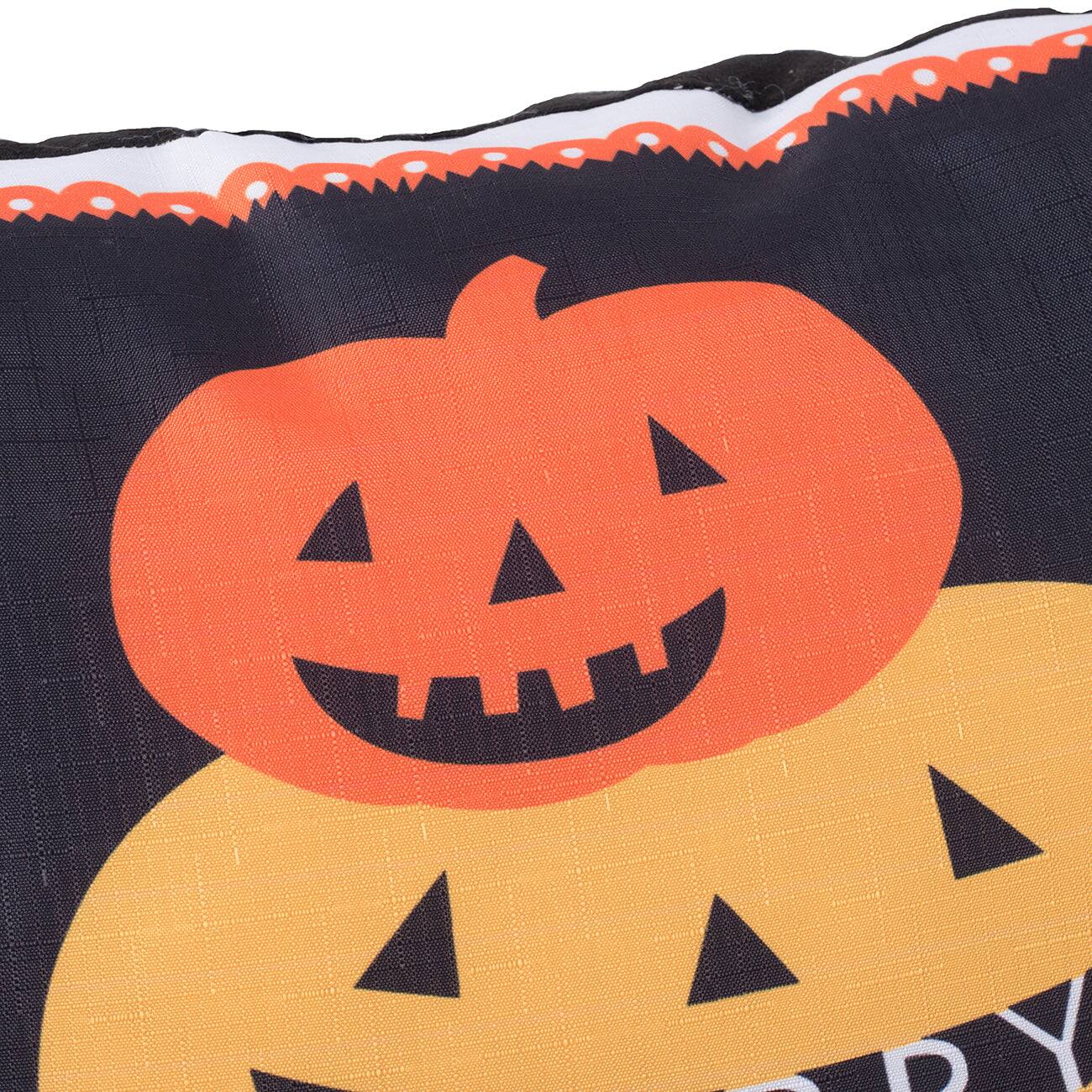 Alt View 4. Boyel Living - Cozy 20 Inch Halloween Pumpkin Pillow - Black+Orange.