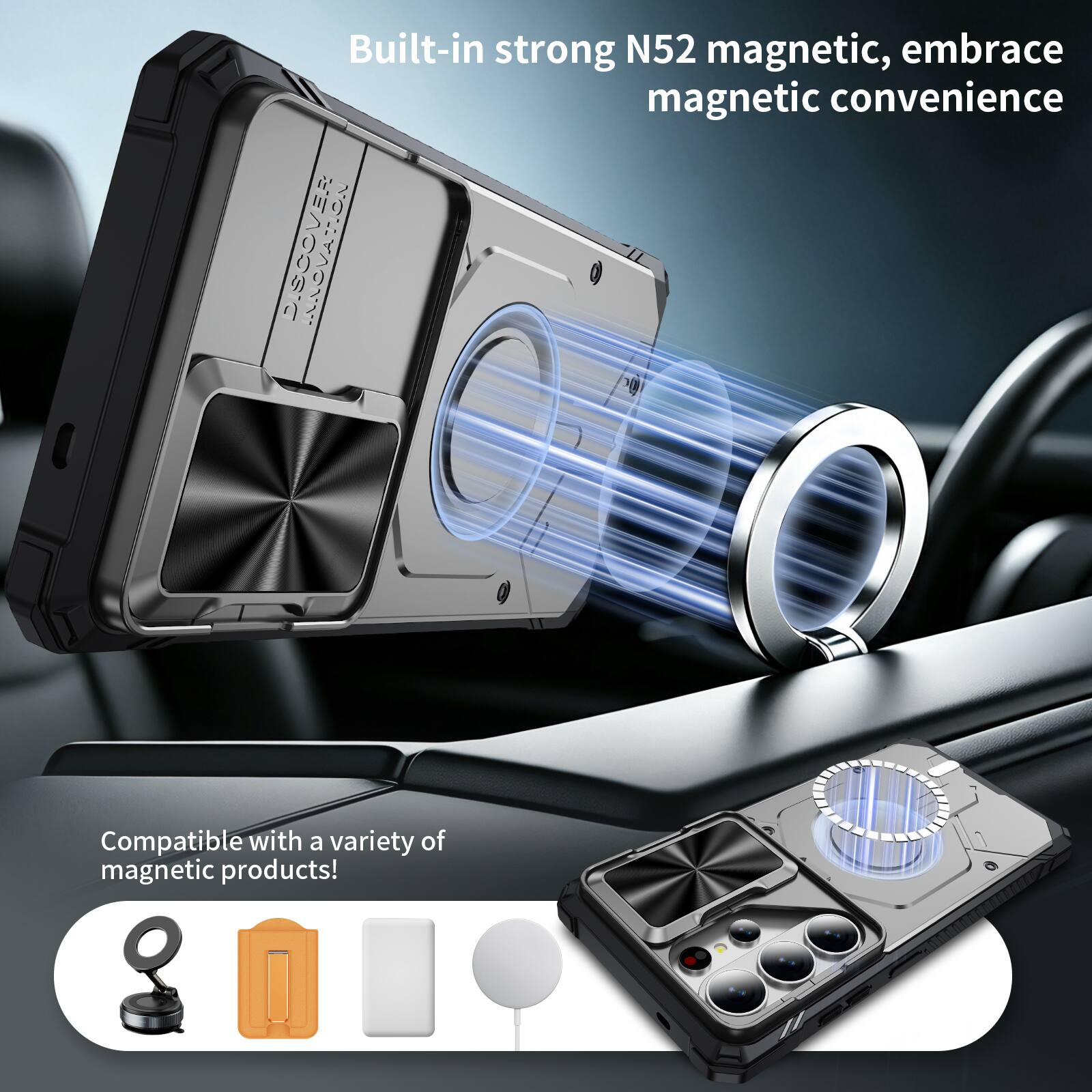 Built-in strong N52 magnetic, embrace magnetic convenience

Compatible with a variety of magnetic products!
