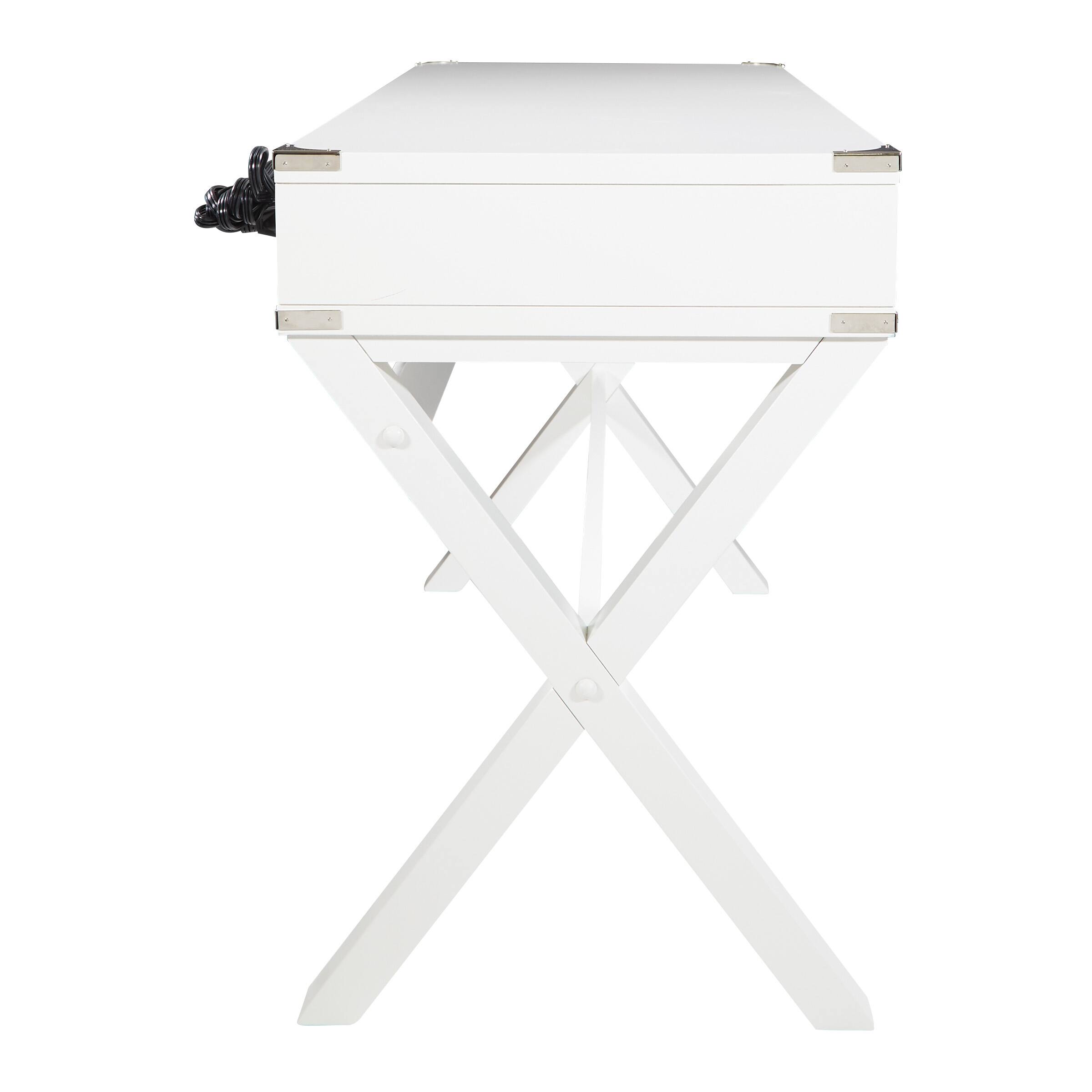 Left. OSP Home Furnishings - Wellington 46" Desk with Power - White.