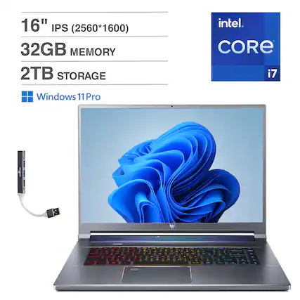 16" IPS (2560*1600)
32GB MEMORY
2TB STORAGE
intel CORE i7
Windows 11 Pro