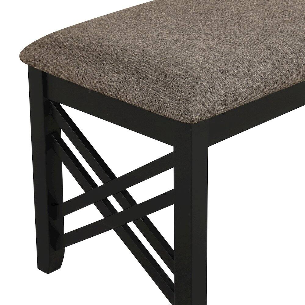 Alt View 3. New Classic Furniture - Potomac Dining Bench-Brown/Black - Brown.