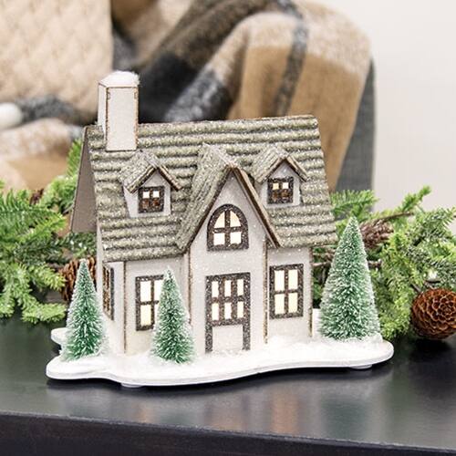 Angle. BreeBe - Winter Sparkle Forest LED House w/Trees - Multicolor.