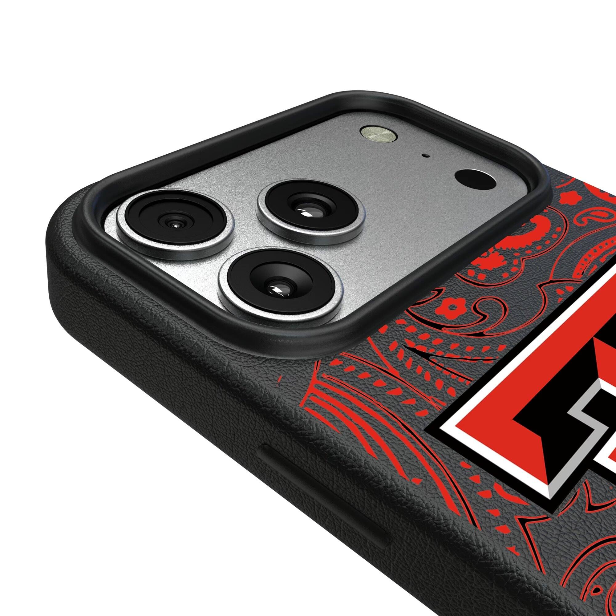 Alt View 2. Keyscaper - Texas Tech Red Raiders Paisley iPhone Magnetic Bump Case - 15 - Black.
