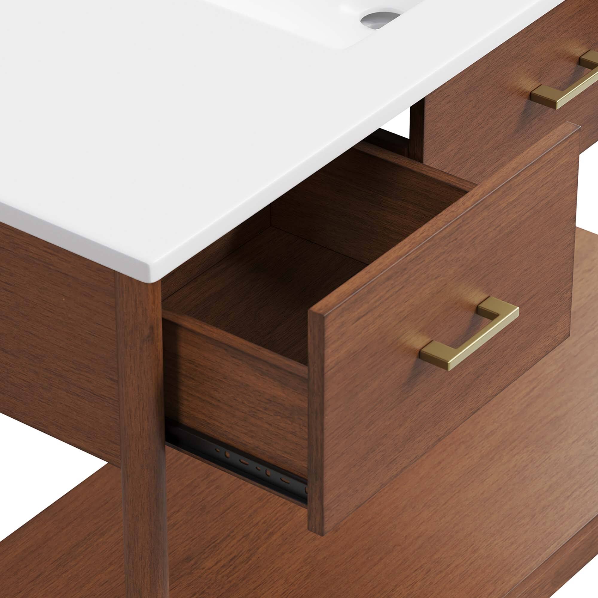 Alt View 6. Modway - Zaire Bathroom Vanity Basin Included by Modway - Walnut White.