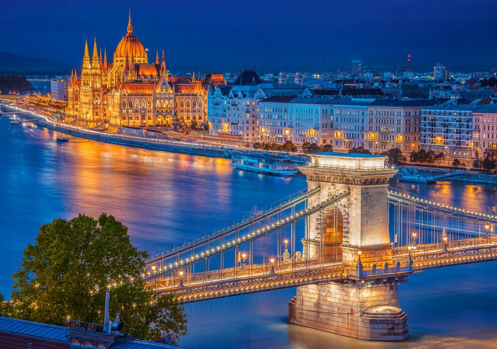 Angle. Castorland - CASTORLAND 500 Piece Jigsaw Puzzles, Budapest by Night, Hungary, Riverside, City at night, Adult Puzzle, B-53940 - Red.