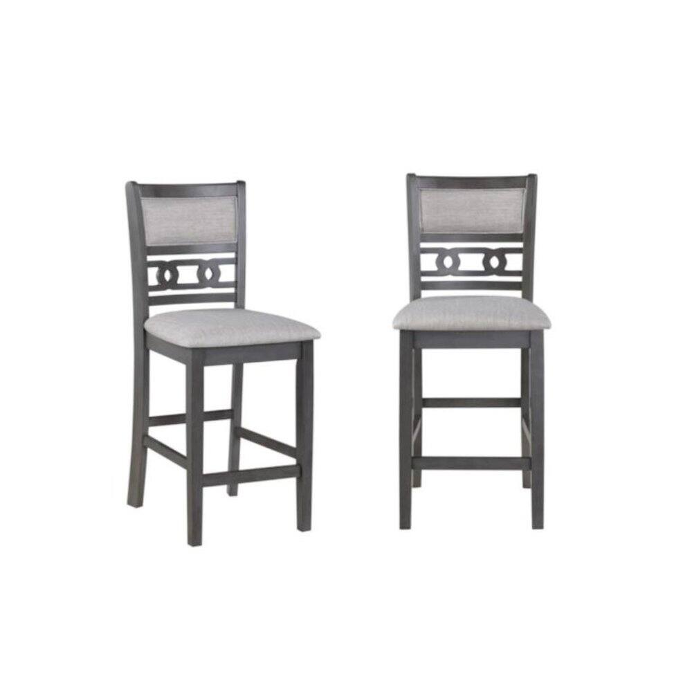 Alt View 2. FurniFact - Gray 3 Piece Drop Leaf Table and 2 Chairs, Small Round Dining Table Set - Grey.