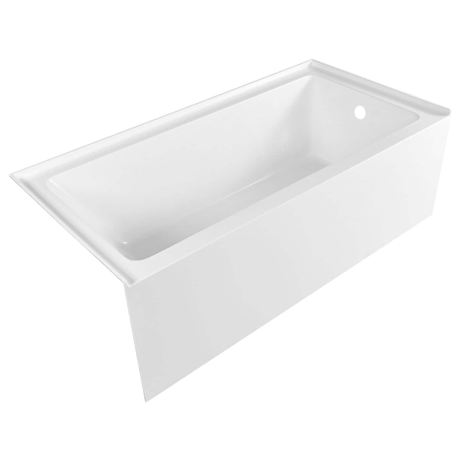 VEVOR - Alcove Bathtub, 60" x 30" Contemporary Alcove Acrylic Bathtub, Soaking Bath Tub with Right Hand Drain and Overflow Hole - White