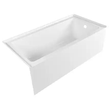 Front. VEVOR - Alcove Bathtub, 60" x 30" Contemporary Alcove Acrylic Bathtub, Soaking Bath Tub with Right Hand Drain and Overflow Hole - White.