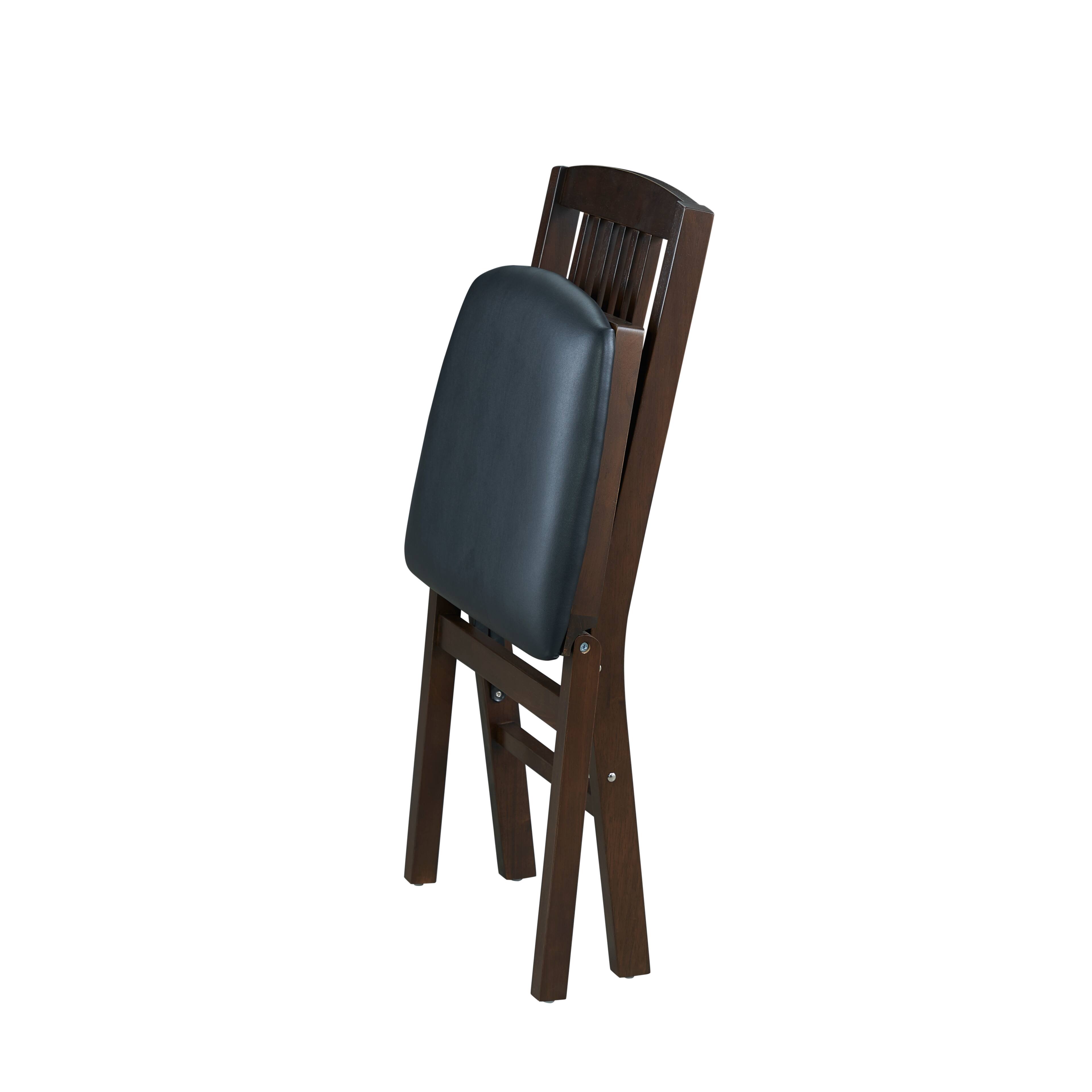 Alt View 1. Stakmore - Stakmore Simple Mission Folding Chair, Espresso Frame with Espresso Bonded Leather - Espresso Finish.