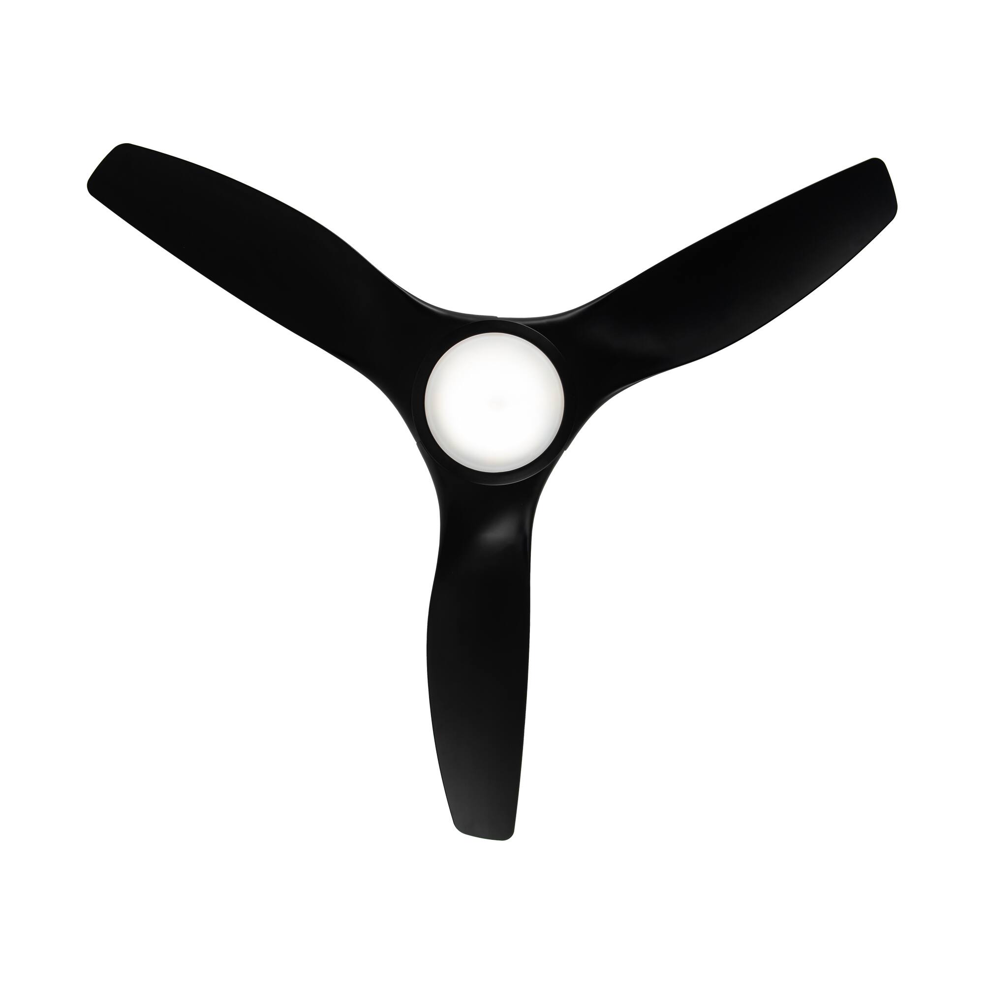 Alt View 6. Vaczon - 52" Modern Black Integrated LED Propeller Ceiling Fan with Remote - Black.