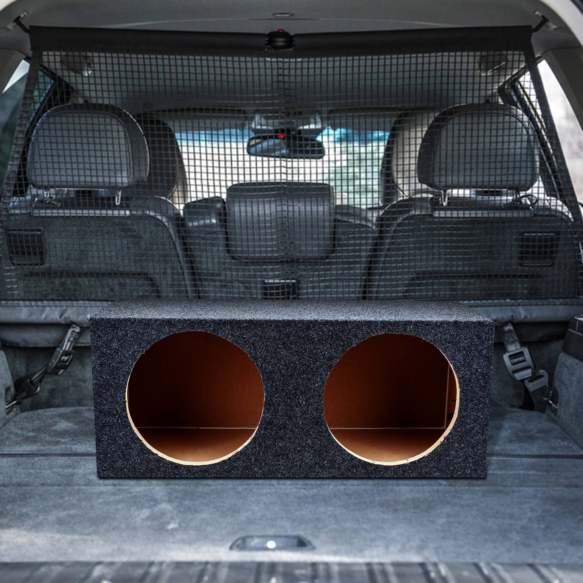 Alt View 7. QPower - QPower 12" Heavy-Duty Dual Sealed Vehicle Subwoofer Enclosure Woofer Box, Gray - Gray.