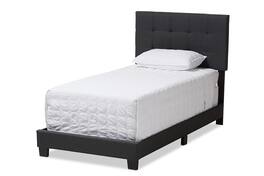 Baxton Studio - Brookfield Modern and Contemporary Fabric Bed - Dark Gray
