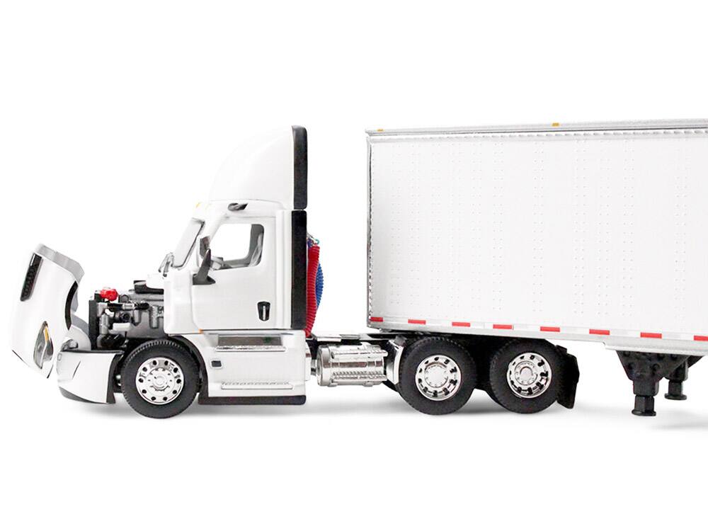 Back. First Gear - Freightliner 5th Gen Cascadia Day Cab & 53' Utility Trailer White 1/64 Diecast Model DCP/First Gear - White.