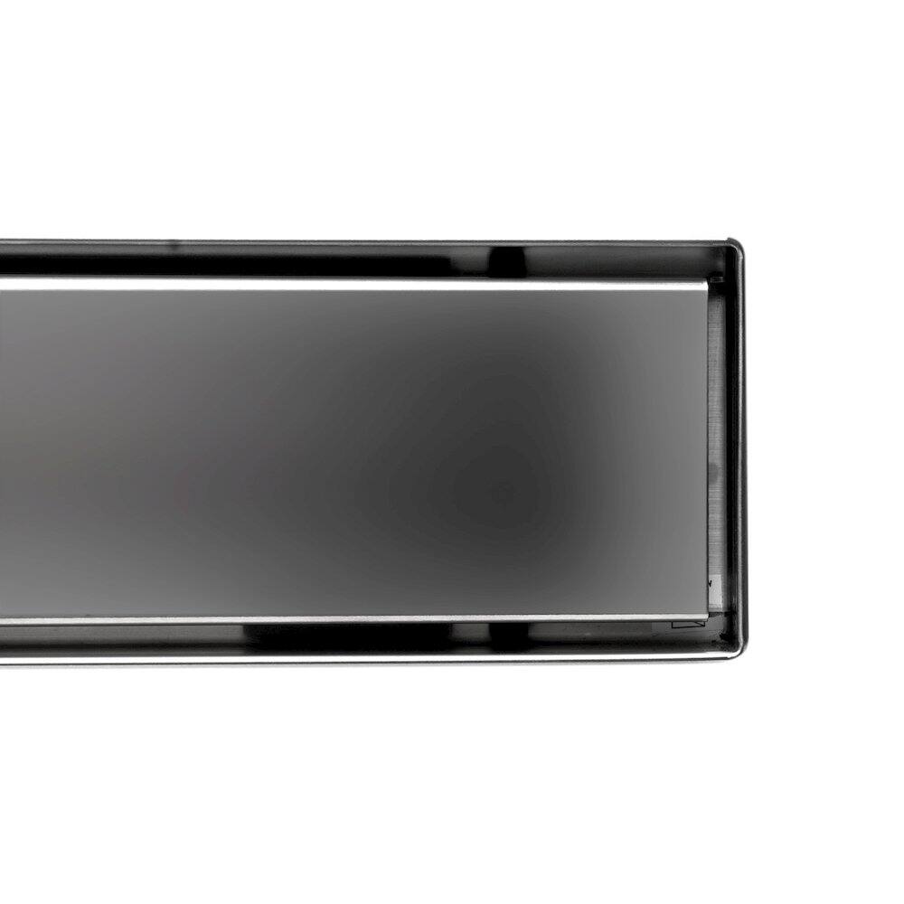 Alt View 1. Alfi - 24" Modern Polished Stainless Steel Linear Shower Drain with Solid Cover - Silver.