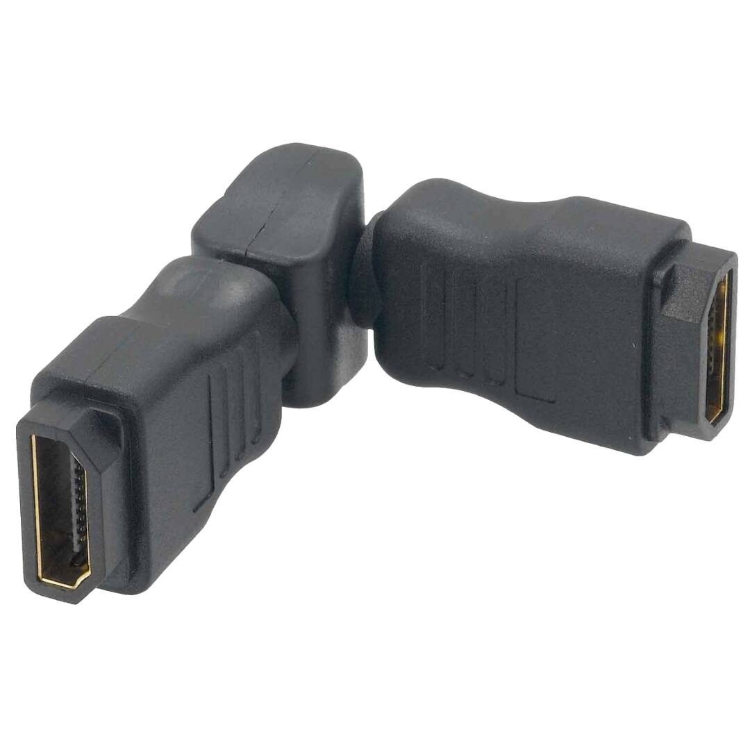 Sanoxy - Adapter Compatible for HDMI Female to Female Coupler - Swiveling Type - Black