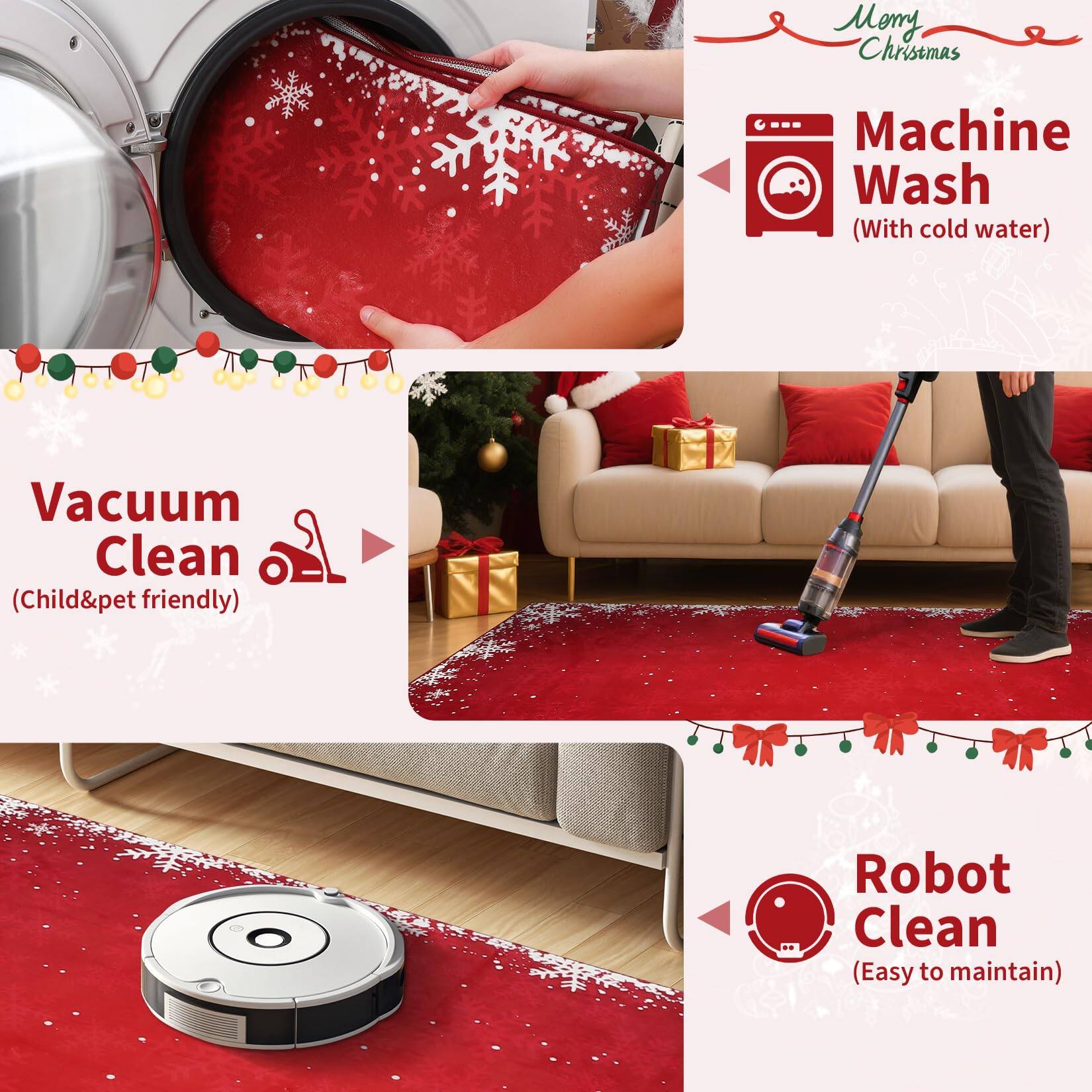 - Machine Wash (With cold water)
- Vacuum Clean (Child&pet friendly)
- Robot Clean (Easy to maintain)