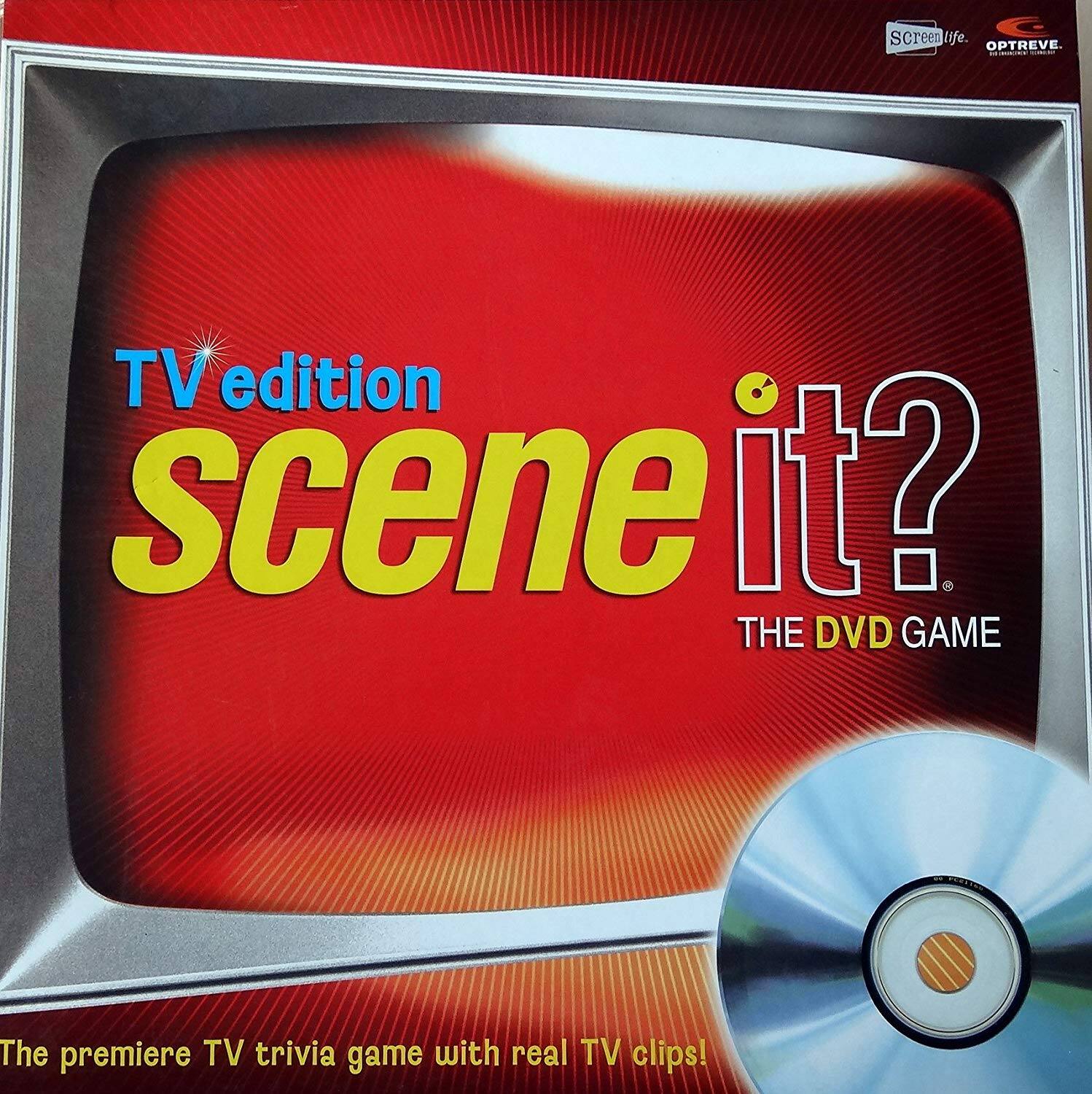 TV edition  
scene it?  
THE DVD GAME  

The premiere TV trivia game with real TV clips!