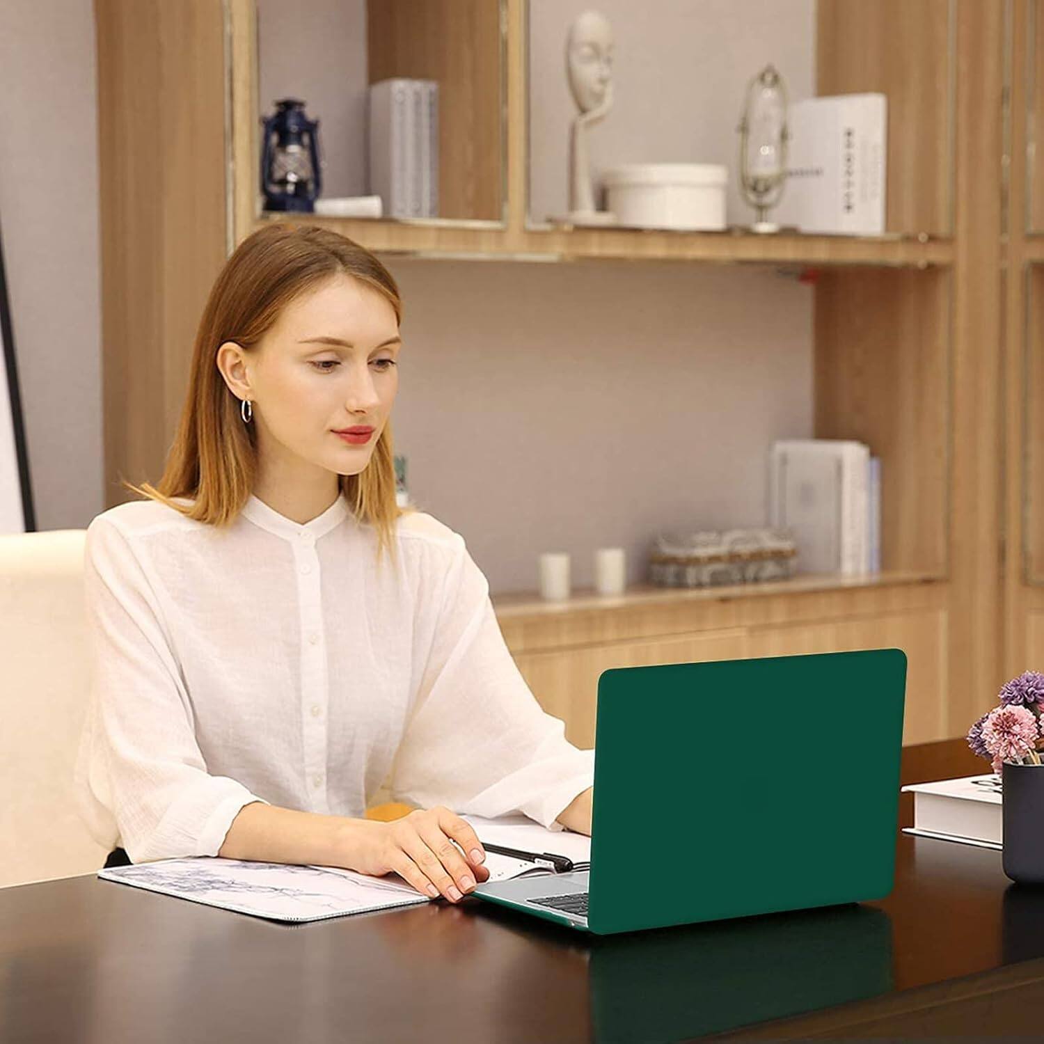 Alt View 2. mosiso - MacBook Pro 13" hard shell case with keyboard skins, screen protector and storage bag - Peacock Green.