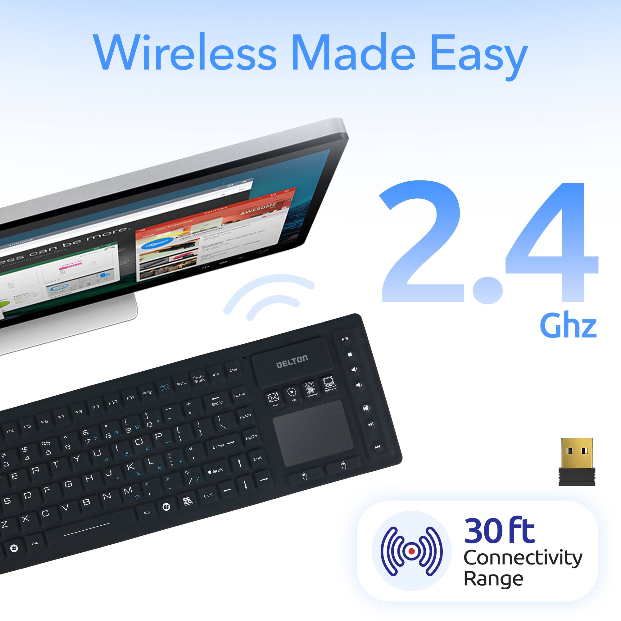 Wireless Made Easy

2.4 Ghz

30 ft Connectivity Range