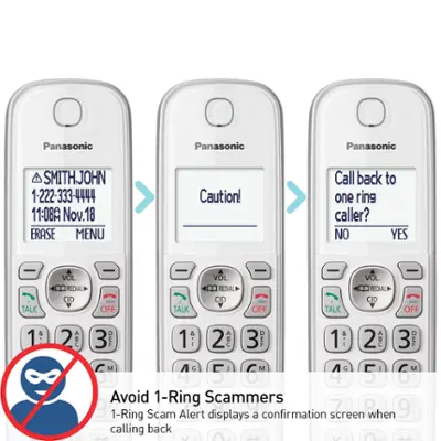 Panasonic Cordless Phone With Answering Machine - 2 Handsets, Call Block, Caller ID (Expandable To 6)