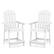 Front. Costway - 2 PCS Tall Bar Stool HDPE Patio Chair with Armrest Footrest Home Indoor Outdoor - White.