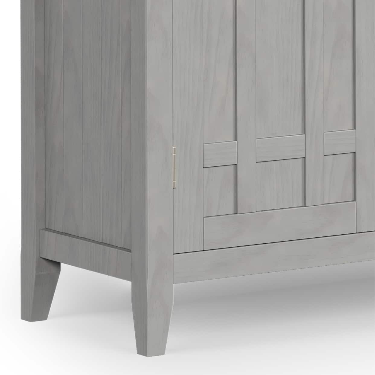 Alt View 12. Simpli Home - Bedford SOLID WOOD 54 inch Wide Transitional Sideboard Buffet and Wine Rack in Fog Grey - Fog Grey.