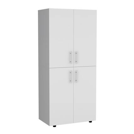 Front. TuHome - Hazel Armoire White MDF - White.