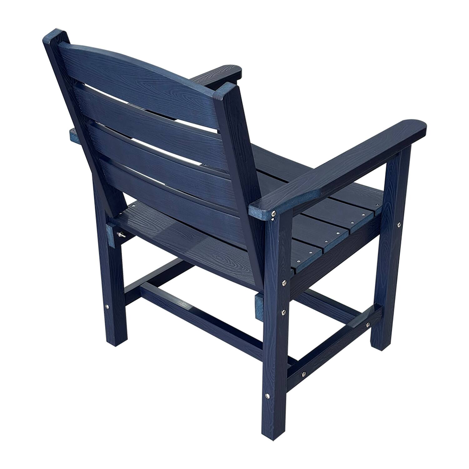 Alt View 9. Fortune Candy - Poly Lumber Patio Dining Set, 70.9" Table & Slat Back Chairs with Umbrella Hole, Weather-Resistant（Navy Blue, 7-piece) - Navy Blue.