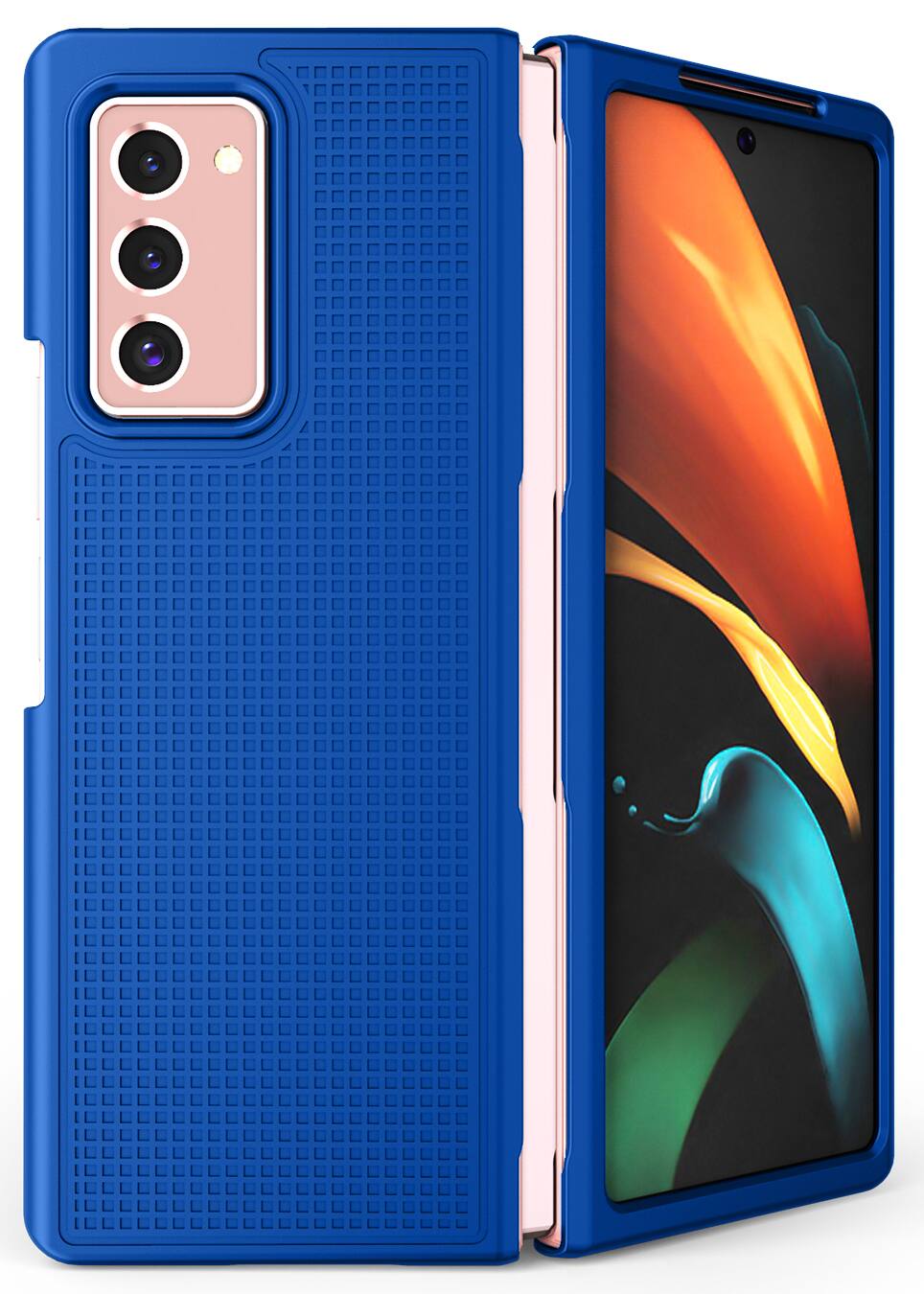 Alt View 9. Nakedcellphone - Slim Case and Belt Clip Holster Combo for Samsung Galaxy Z Fold 2 (SM-F916) - Blue.