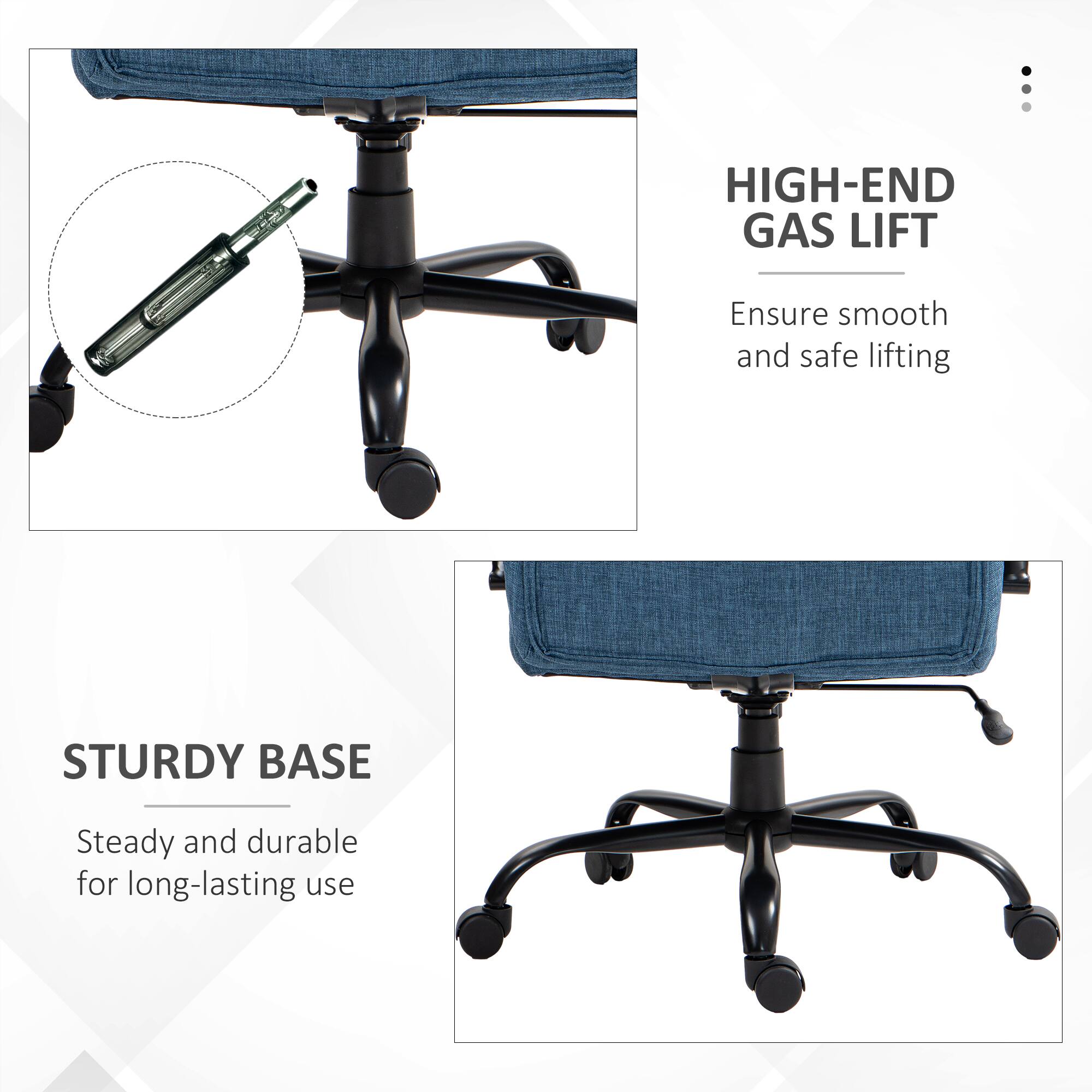 HIGH-END GAS LIFT
Ensure smooth and safe lifting

STURDY BASE
Steady and durable for long-lasting use
