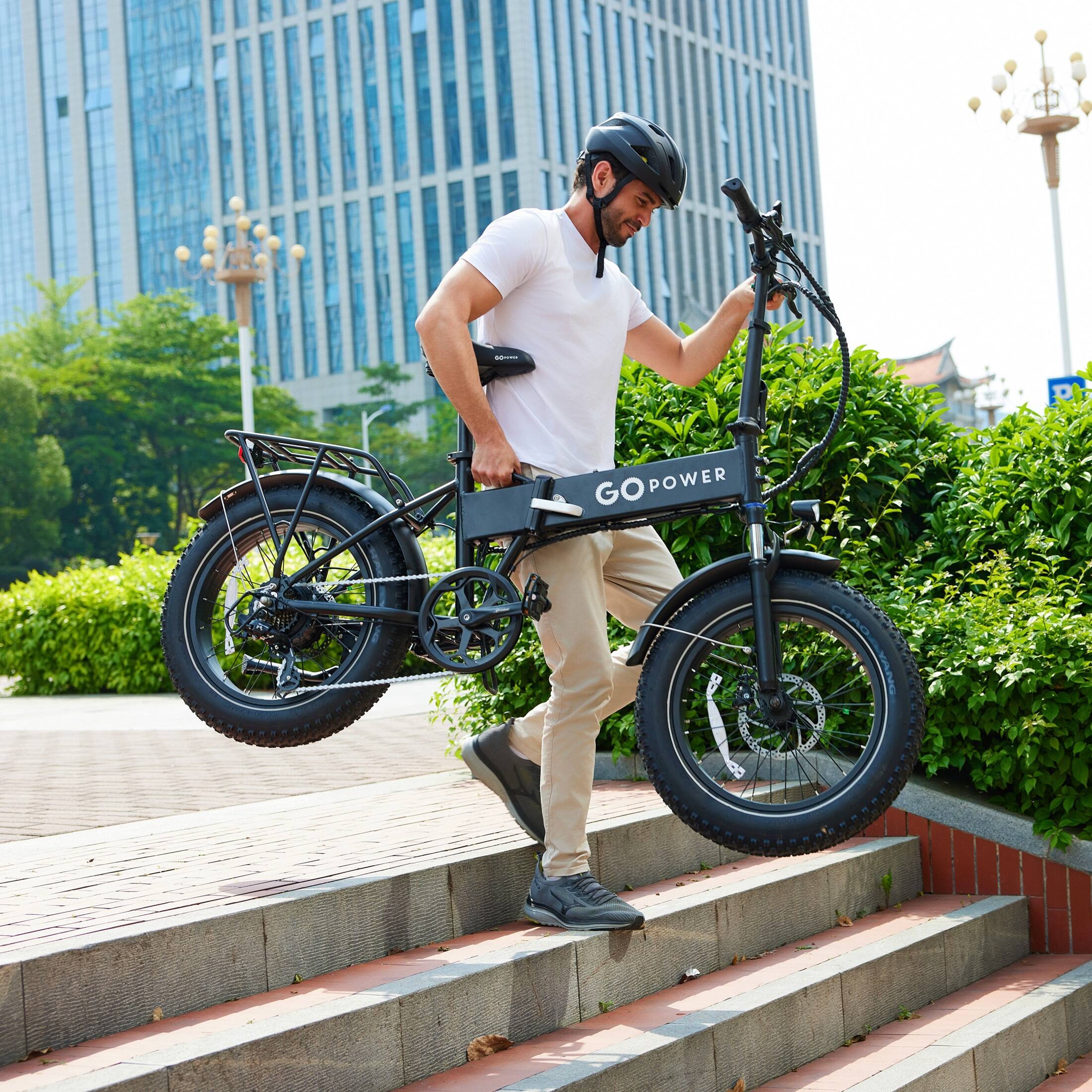 Back. GoPowerBike - GoPowerBike GoExpress V2 Folding Electric Bike 20mph Max Speed & 750W Motor | UL2849 Certified | Black - Black.