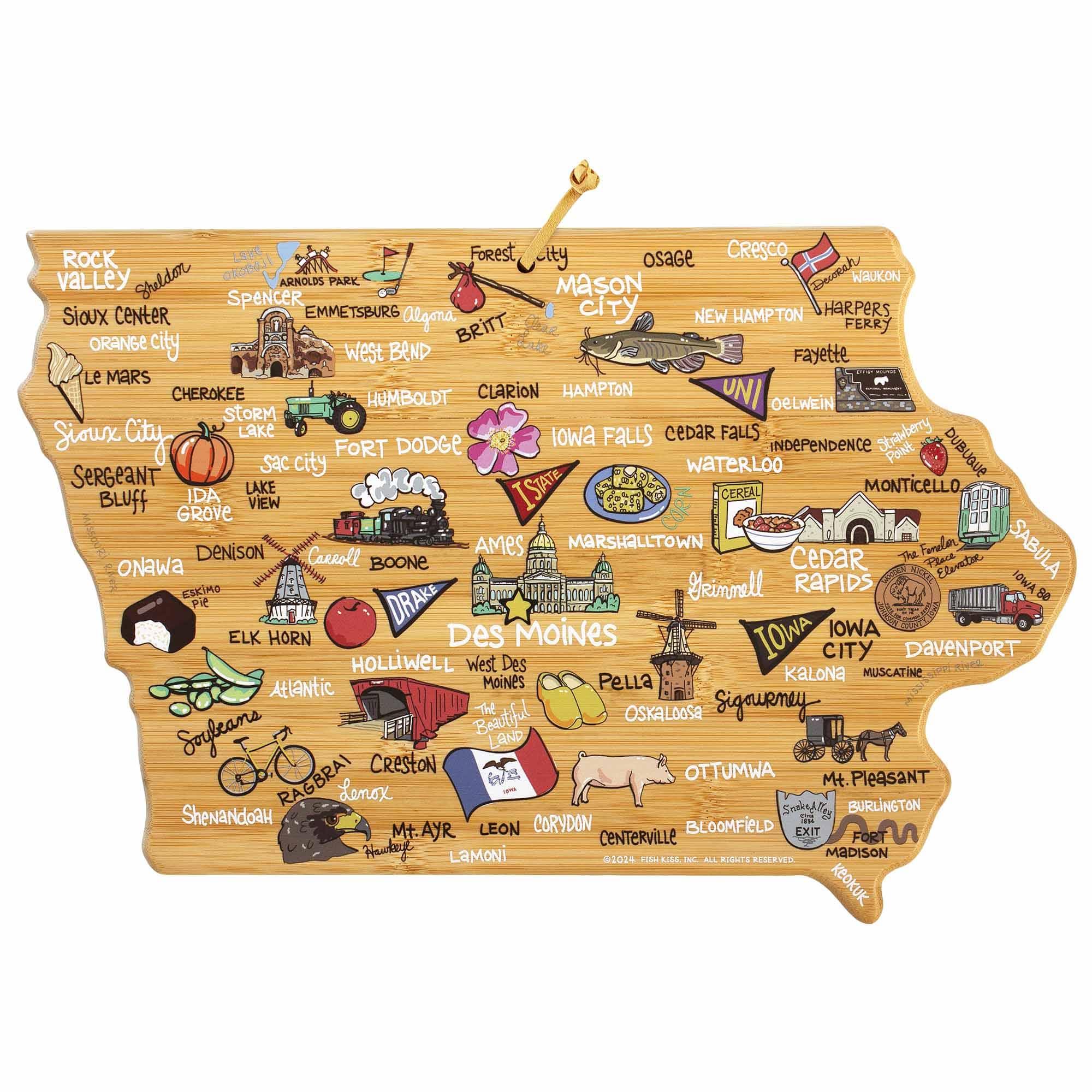 Totally Bamboo - Iowa Cutting Board with Artwork by Fish Kiss price history on PriceWatchPro