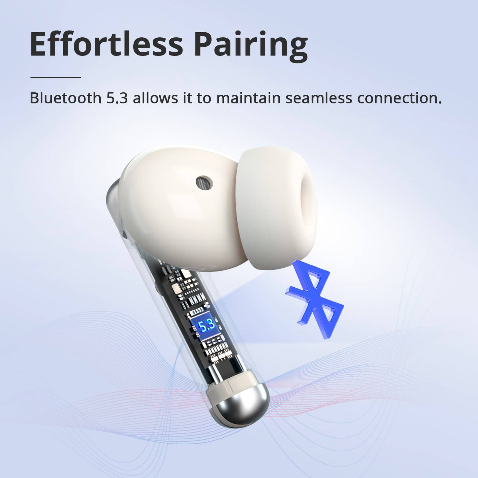 Effortless Pairing Bluetooth 5.3 allows it to maintain seamless connection.