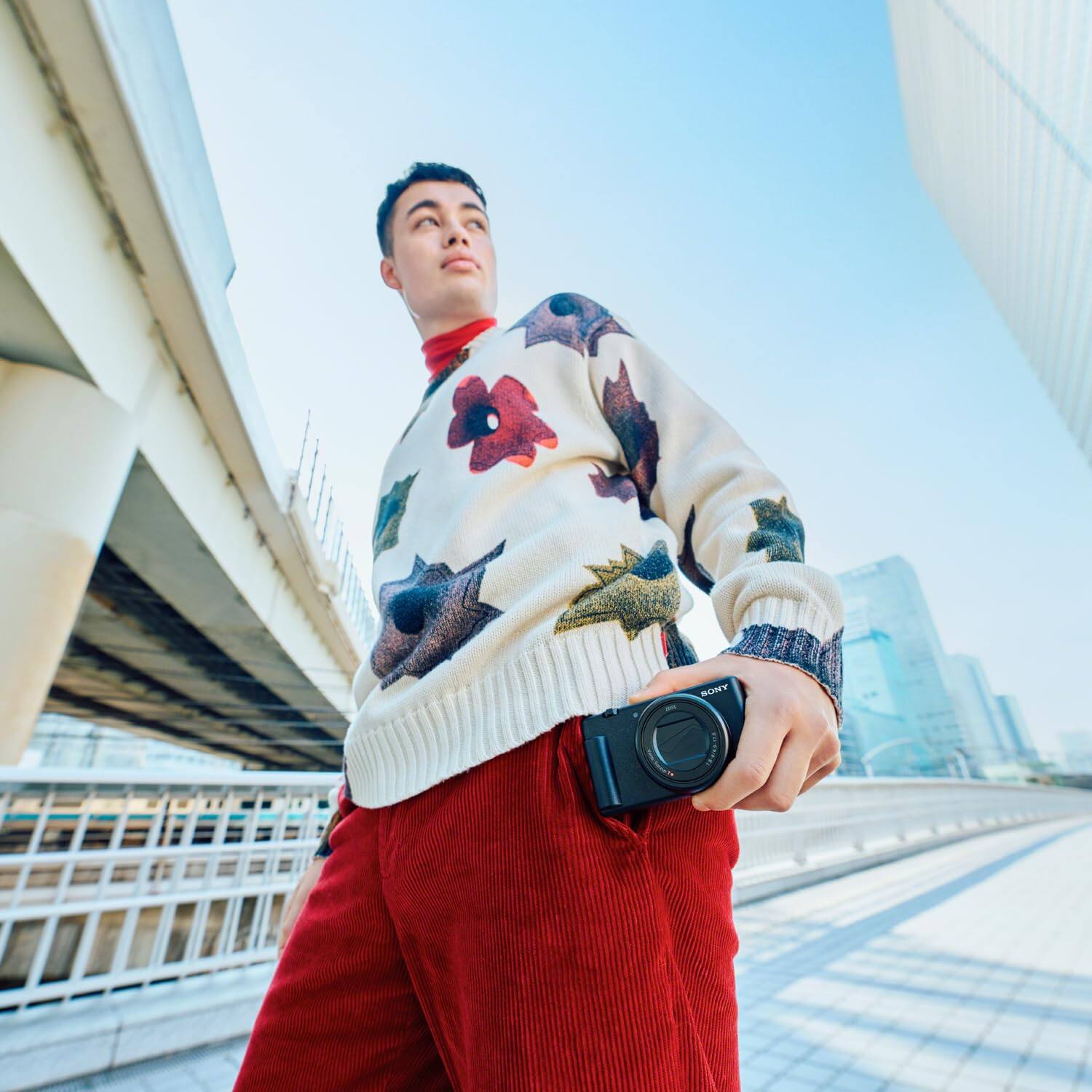 Alt View 5. Sony - ZV-1 II Vlog Camera 4K Content Creator Black + ACCVC2 Tripod & Mic Bundle.